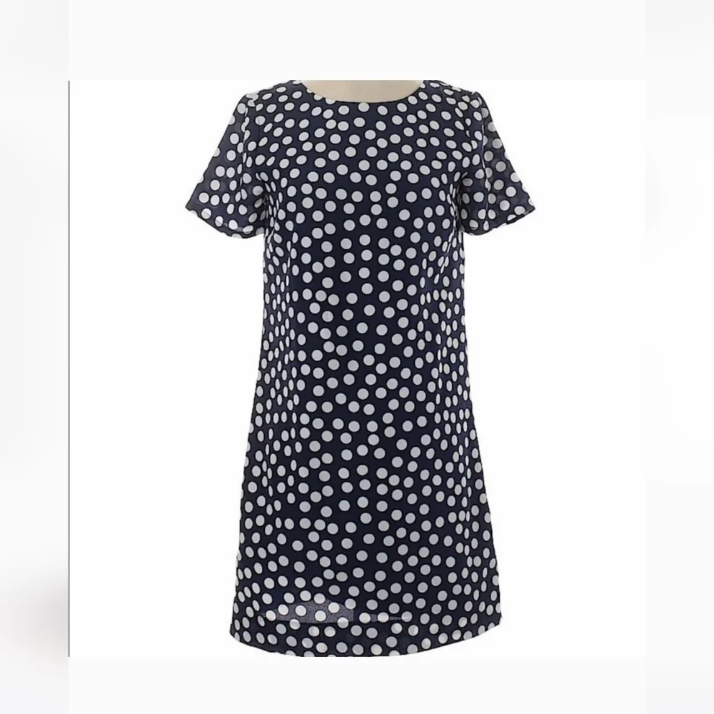 J. Crew Navy Polka Dot Gallery Dress NWOT